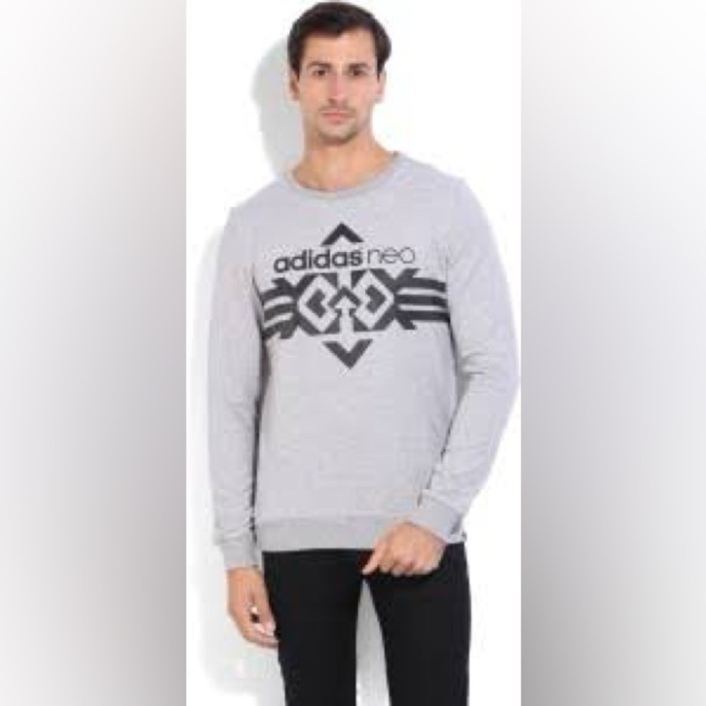 Adidas NEO Sample Crewneck Sweatshirt Gray Graphic Rare Sample M